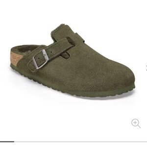 Olive Green Boston Shearling Clog